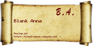 Blank Anna névjegykártya