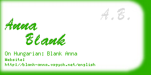anna blank business card